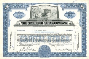 Francisco Sugar Co. - 1957 dated Cuba Stock Certificate